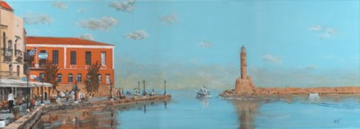 Chania Venetian Harbour with lighthouse and Museum